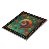 Shaman Huichol Celestial Serpent Fliese (Seite)