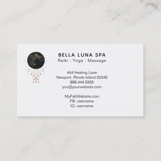 ** Shaman Lunar Kosmischer Mond + Universum Visitenkarte (Rückseite)