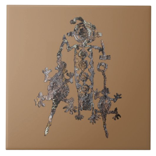 Shaman Petroglyph Coso Range, Kalifornien Fliese (Vorderseite)