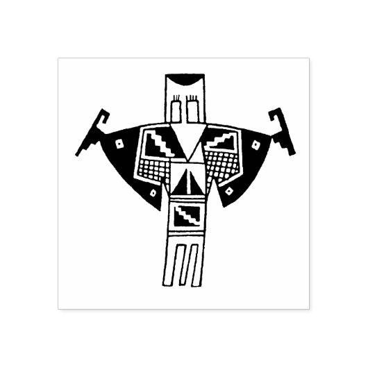 Shaman Petroglyph Design Gummi Briefmarke Gummistempel (Prägung)