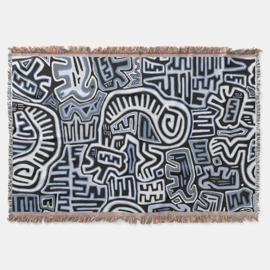 Shaman Peyote Ritual Mola Decke (Vorderseite)