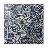 Shaman Peyote Ritual Mola Fliese (Vorderseite)