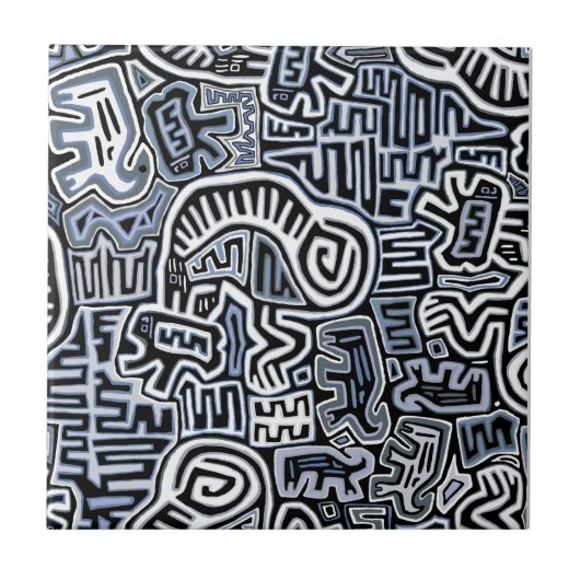 Shaman Peyote Ritual Mola Fliese (Vorderseite)