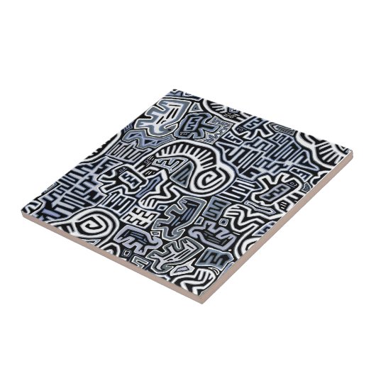 Shaman Peyote Ritual Mola Fliese (Seite)