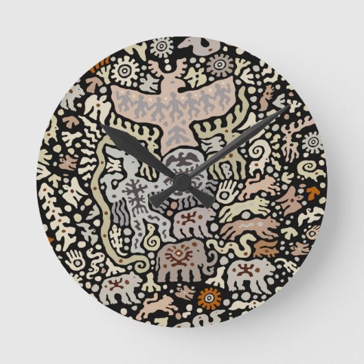 Shaman Peyote Ritual Runde Wanduhr (Vorderseite)