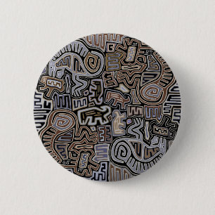 Shaman Peyote Serpent Ritual Spirits Button