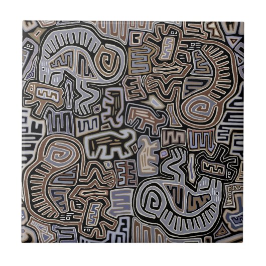 Shaman Peyote Serpent Ritual Spirits Fliese (Vorderseite)