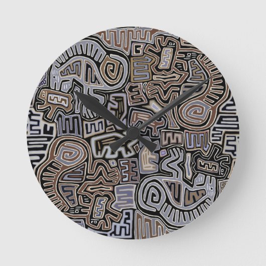 Shaman Peyote Serpent Ritual Spirits Runde Wanduhr (Vorderseite)