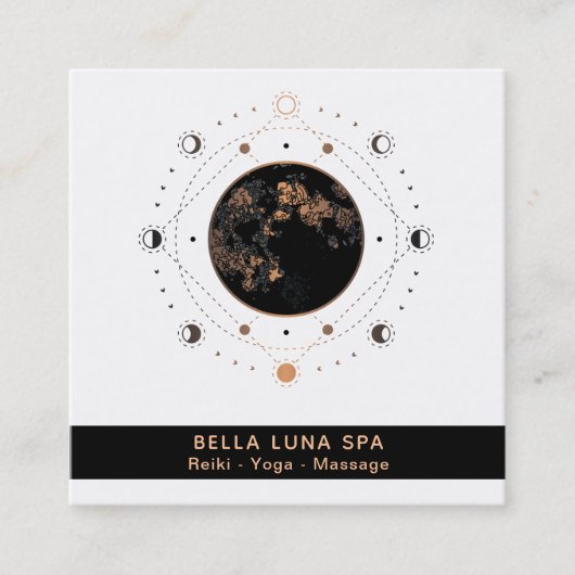 *~* Shaman Sacred Geometry Moon Phases Universe Quadratische Visitenkarte (Vorderseite)