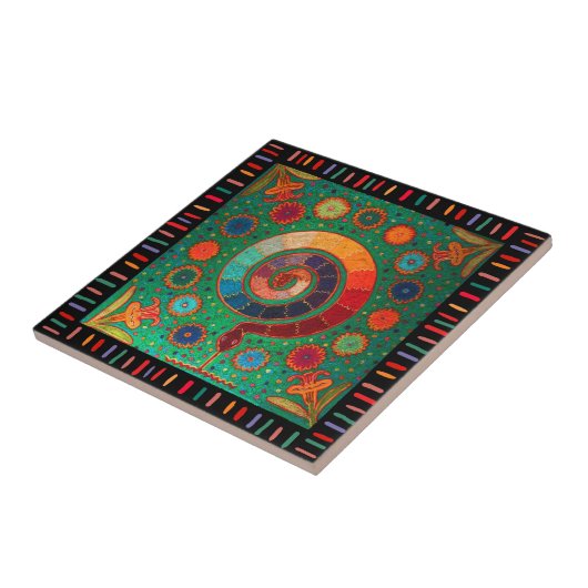 Shaman Serpent Spirit Rainbow Tile Fliese (Seite)
