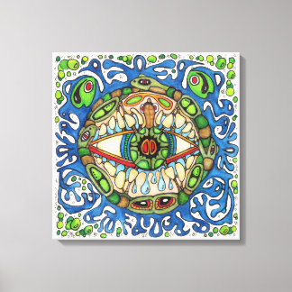 Shaman Spirit: Blue Frog-Eye Shaman Medicine Leinwanddruck