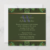 Shaman Spirit Nature Green Monogram Verlobung Einladung (Rückseite)