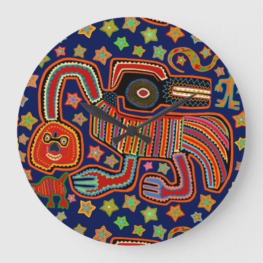 Shaman Spirit Serpent Große Wanduhr (Vorderseite)