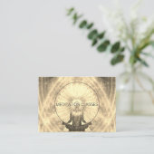 Shaman umgeben von leichter Meditation und Yoga Visitenkarte (Stehend Vorderseite)