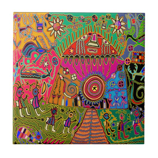 Shaman Village Spirits Fliese (Vorderseite)