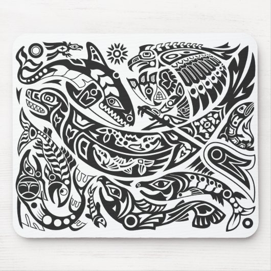 Shaman, Whale & Thunderbird Haida art Mousepad (Vorne)