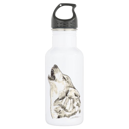 Shamanic Geist des Wolfs Edelstahlflasche (Vorderseite)