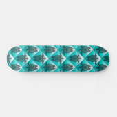 Shamanic Meeresschildkröte-Muster - cyan-blau Skateboard (Horizontal)