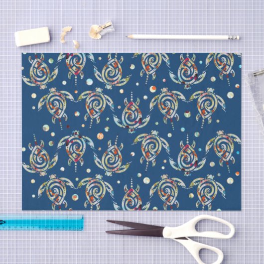 Shamanic Meeresschildkröte-Muster + Ihr backgr. Seidenpapier (Handwerk)