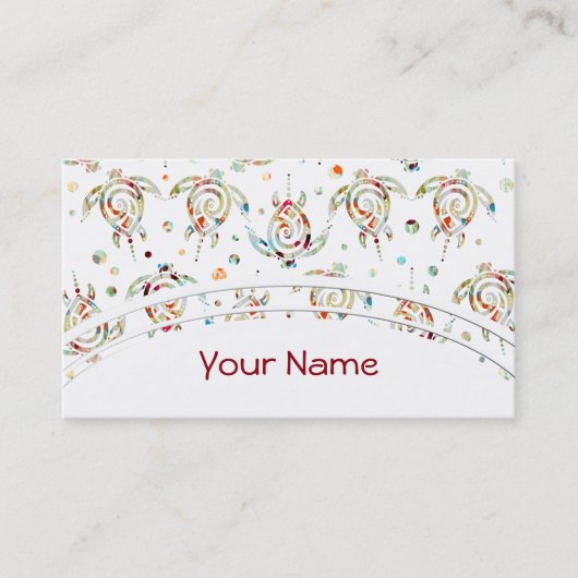 Shamanic Meeresschildkröte-Muster + Ihr backgr. Visitenkarte (Vorderseite)