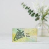 Shamanic Meeresschildkröte-Symbol + Ihre Ideen u. Visitenkarte (Stehend Vorderseite)