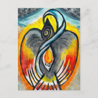 Shamanic Raven Fire Postkarte