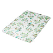 Shamanic Sea Turtle nahtloses Muster + Ihr Rücken. Badematte (Schrägansicht)