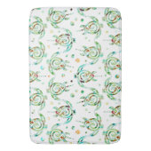 Shamanic Sea Turtle nahtloses Muster + Ihr Rücken. Badematte (Vorderseite Vertikal)