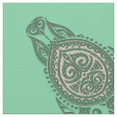 Shamanic Sea Turtle Symbol + Ihr Backgr. Ideen Stoff (Nahaufnahme)
