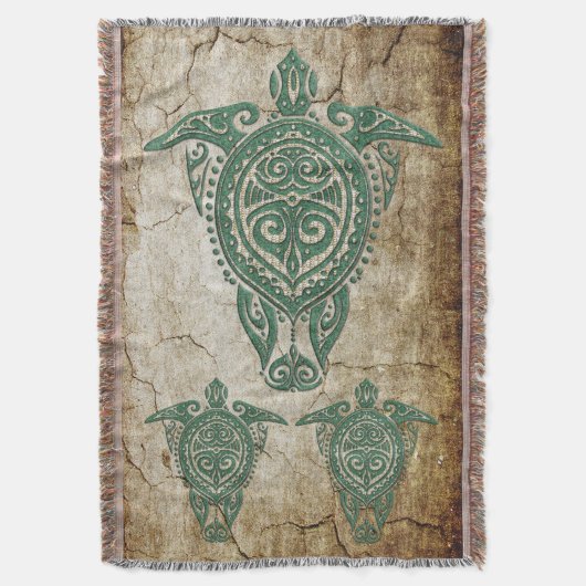 Shamanic Sea Turtle Symbol + Ihre Ideen Decke (Vorderseite Vertikal)