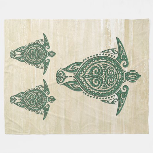 Shamanic Sea Turtle Symbol + Ihre Ideen Fleecedecke (Vorderseite (Horizontal))