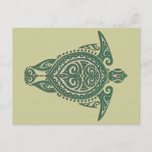 Shamanic Sea Turtle Symbol + Ihre Ideen Postkarte (Vorderseite)