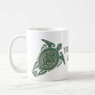 Shamanic Sea Turtle Symbol + Ihre Ideen & Texte Kaffeetasse