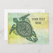 Shamanic Sea Turtle Symbol + Ihre Ideen & Texte Postkarte (Vorne/Hinten)
