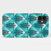 Shamanic Sea Turtles Pattern - cyan Case-Mate iPhone Hülle (Rückseite (Horizontal))