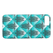 Shamanic Sea Turtles Pattern - cyan Case-Mate iPhone Hülle (Rückseite (Horizontal))