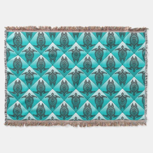 Shamanic Sea Turtles Pattern - cyan Decke (Vorderseite)