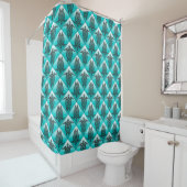 Shamanic Sea Turtles Pattern - cyan Duschvorhang (Beispiel)