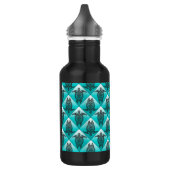 Shamanic Sea Turtles Pattern - cyan Edelstahlflasche (Links)