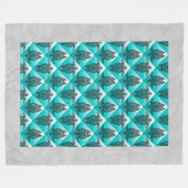 Shamanic Sea Turtles Pattern - cyan Fleecedecke (Vorderseite (Horizontal))