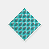 Shamanic Sea Turtles Pattern - cyan + Ihre Idee Serviette (Ecke)