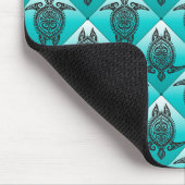 Shamanic Sea Turtles Pattern - cyan Mousepad (Ecke)