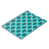 Shamanic Sea Turtles Pattern - cyan Notizblock (Linke Seite)