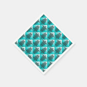 Shamanic Sea Turtles Pattern - cyan Serviette (Ecke)