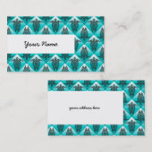 Shamanic Sea Turtles Pattern - cyan Visitenkarte (Vorne/Hinten)