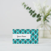 Shamanic Sea Turtles Pattern - cyan Visitenkarte (Stehend Vorderseite)
