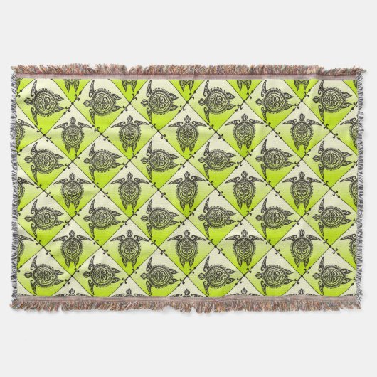 Shamanic Sea Turtles Pattern - Green Decke (Vorderseite)
