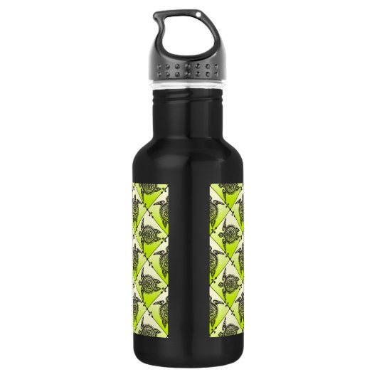 Shamanic Sea Turtles Pattern - Green Edelstahlflasche (Rückseite)