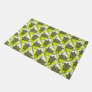 Shamanic Sea Turtles Pattern - Green Fußmatte