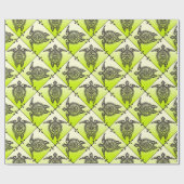 Shamanic Sea Turtles Pattern - Green Geschenkpapier (Flach)